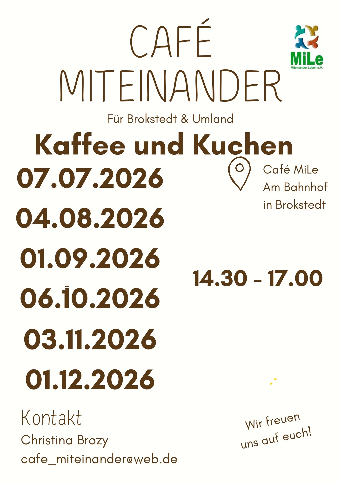 Kaffee und Kuchen alle Termine 2026